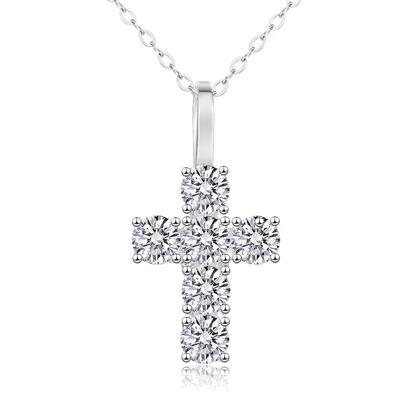 Fine 925 Sterling Silver Moissanite Pendant Hip Hop Iced Out Jewelry Cross  Charms Necklaces for Men