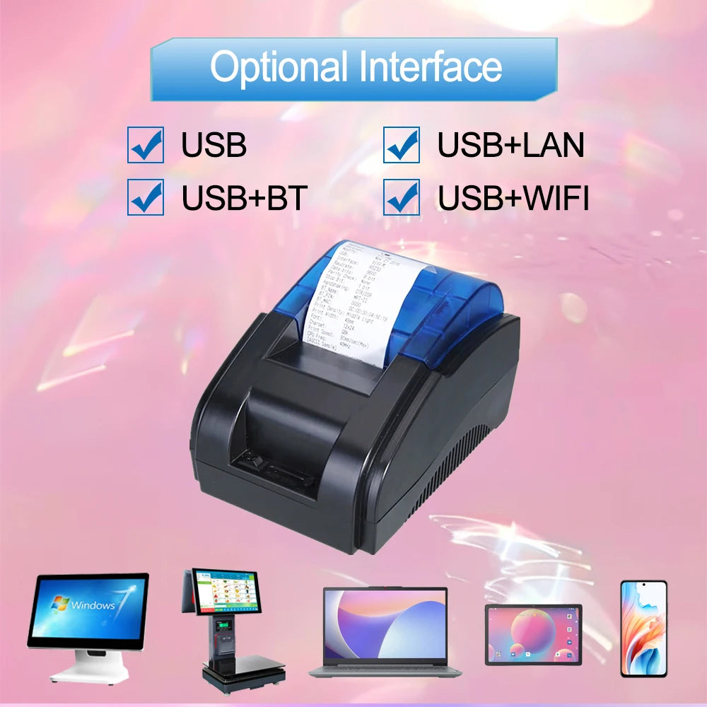 AIXW Dual Print Label and Receipt 58mm Thermal POS Printer Machine for Restaurant Bill Good Quality