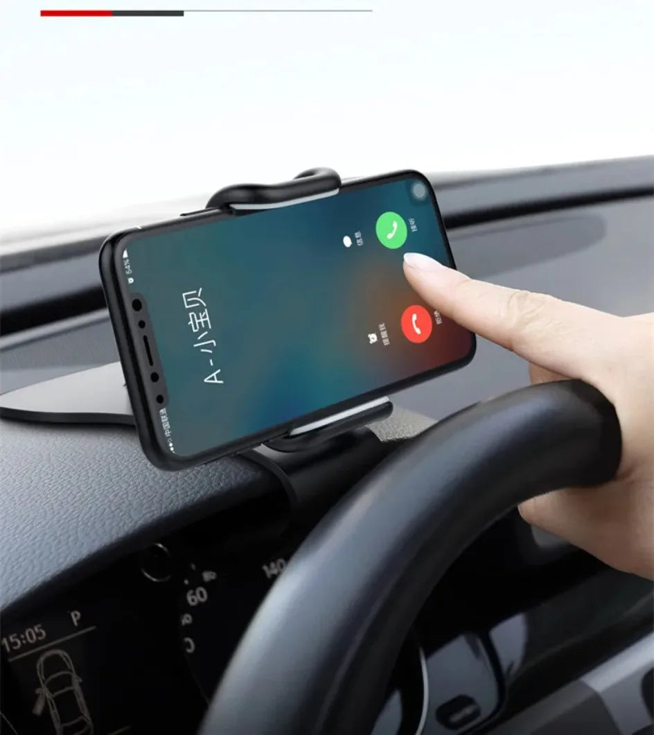 Universal Car Phone Holder - 360° Rotatable Auto Grip Dashboard Stand for Mobile Phones