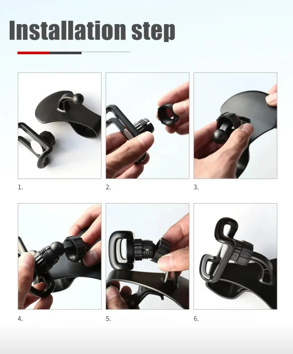 Universal Car Phone Holder - 360° Rotatable Auto Grip Dashboard Stand for Mobile Phones