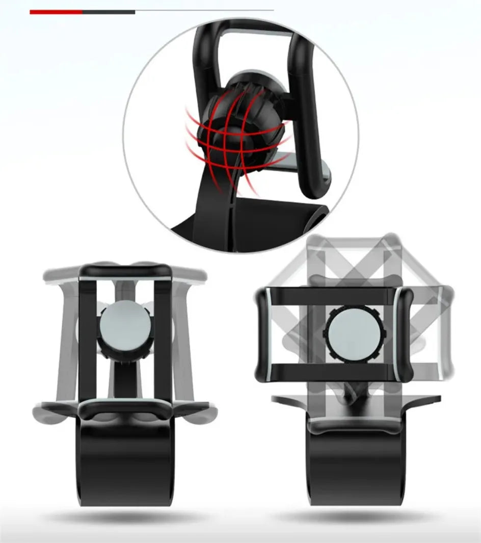 Universal Car Phone Holder - 360° Rotatable Auto Grip Dashboard Stand for Mobile Phones