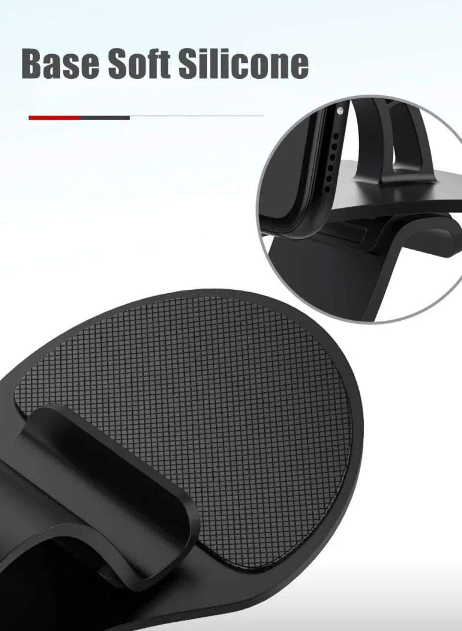 Universal Car Phone Holder - 360° Rotatable Auto Grip Dashboard Stand for Mobile Phones